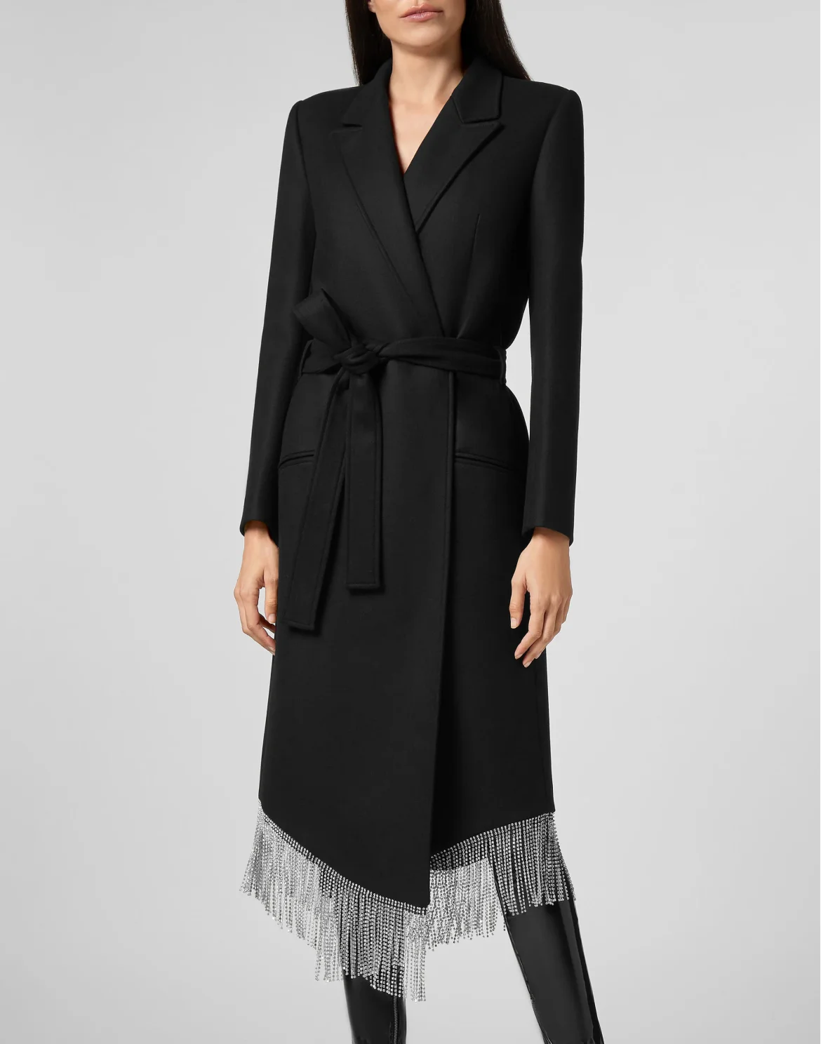 Nara Full Color Crystal  Classic Coat  Fringe, цвет: Черный