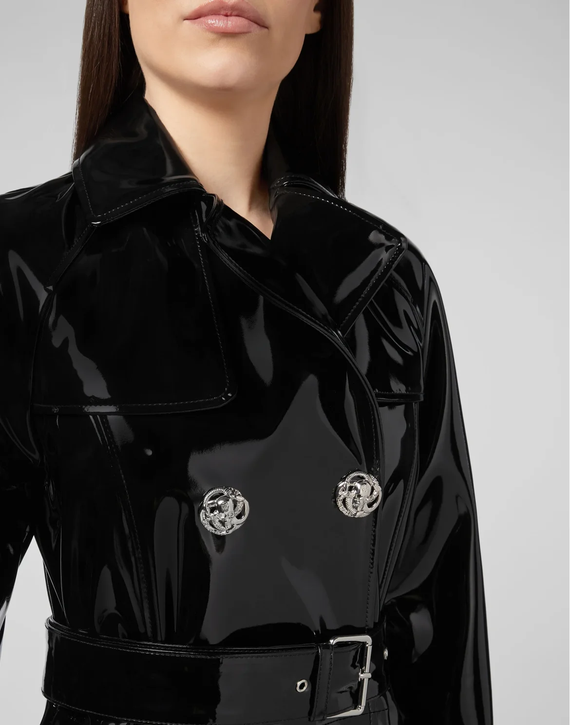Coat Long Killer  Latex, цвет: Черный