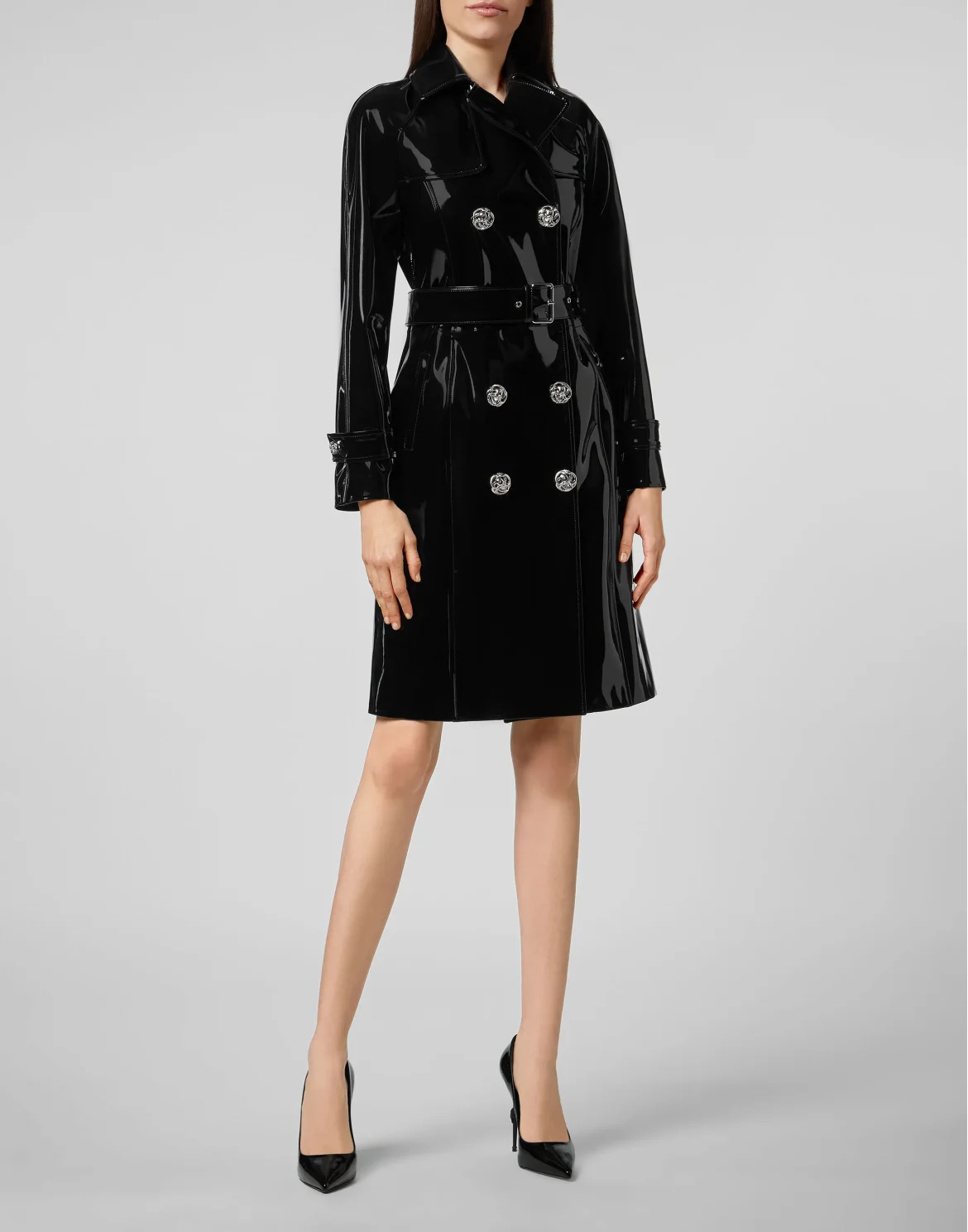 Coat Long Killer  Latex, цвет: Черный