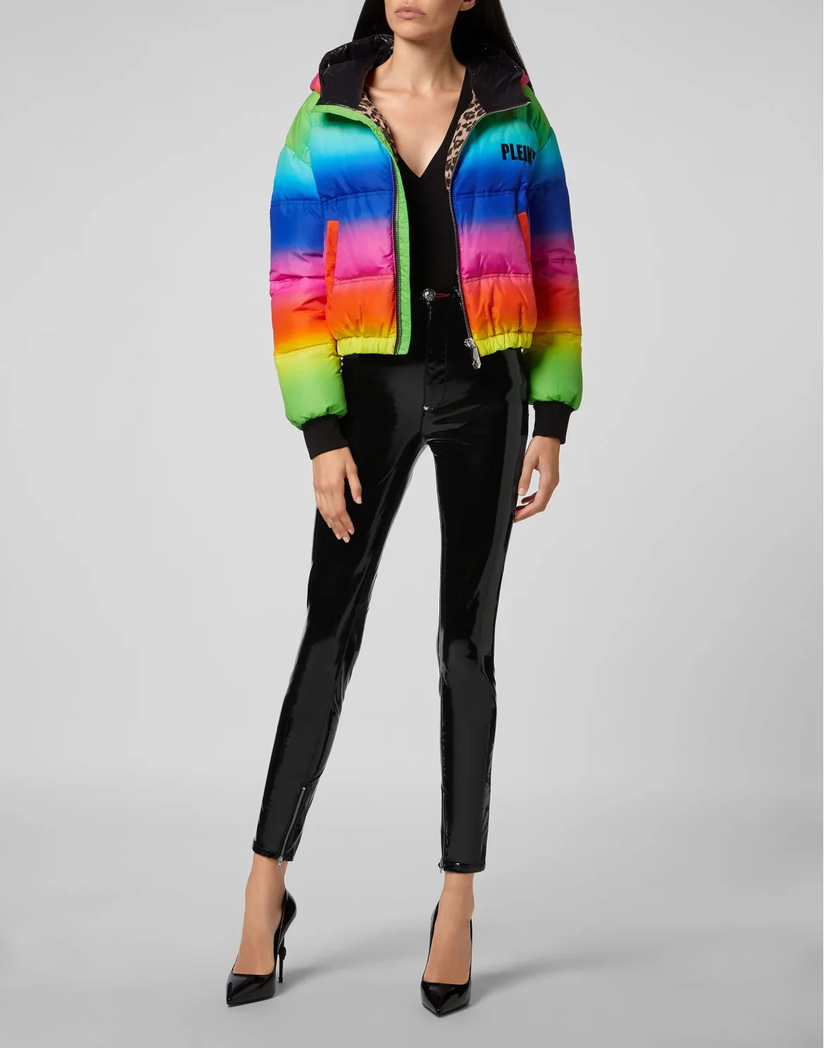 Rainbow Puffer Jacket, цвет: Мультиколор