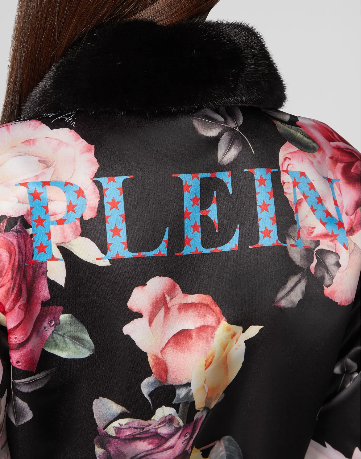 Bomber Painted Flowers, цвет: Черный