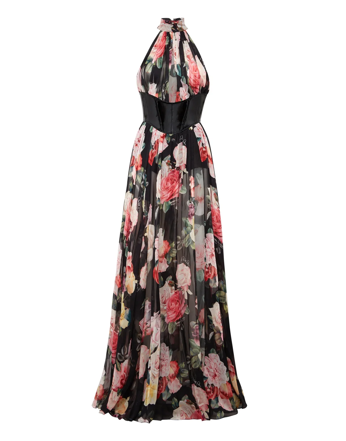 Long Dress Vittoria  Flowers, цвет: Черный