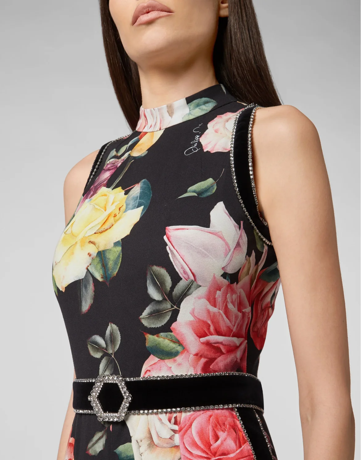 Jumpsuit Selene Crystal  Flowers, цвет: Черный
