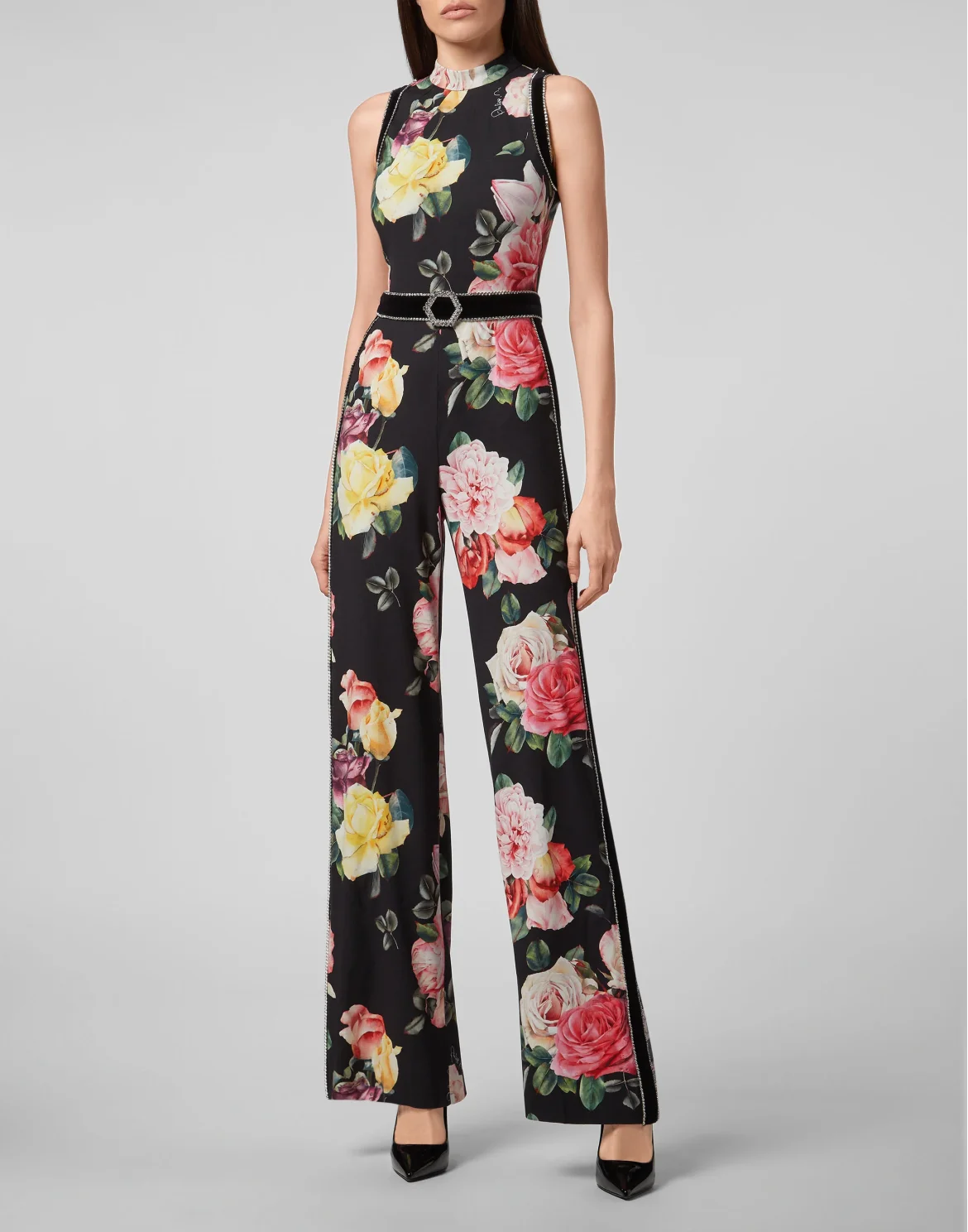 Jumpsuit Selene Crystal  Flowers, цвет: Черный