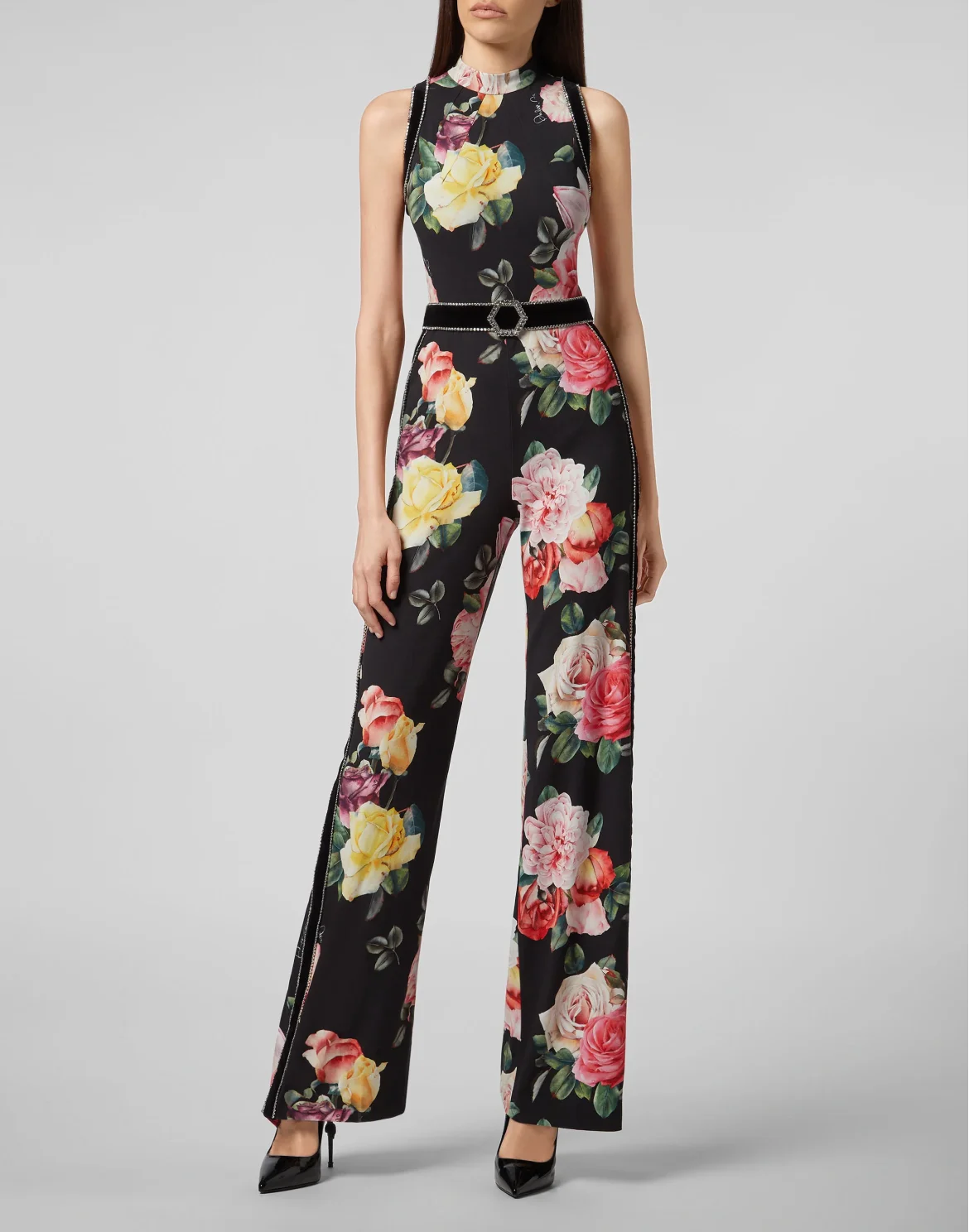 Jumpsuit Selene Crystal  Flowers, цвет: Черный