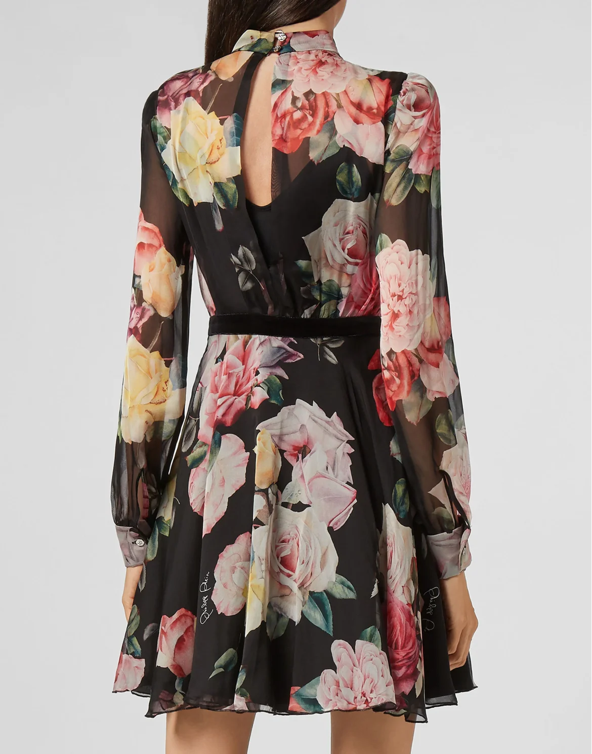 Short Dress Fyrial Flowers, цвет: Черный