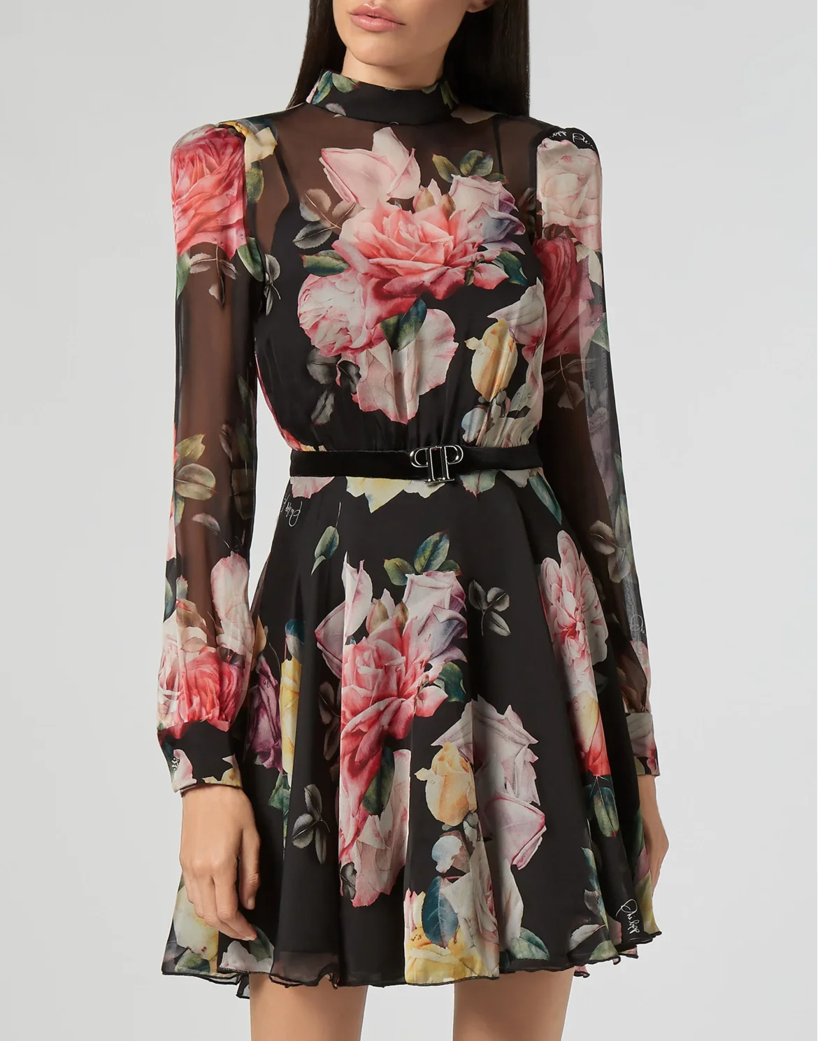 Short Dress Fyrial Flowers, цвет: Черный