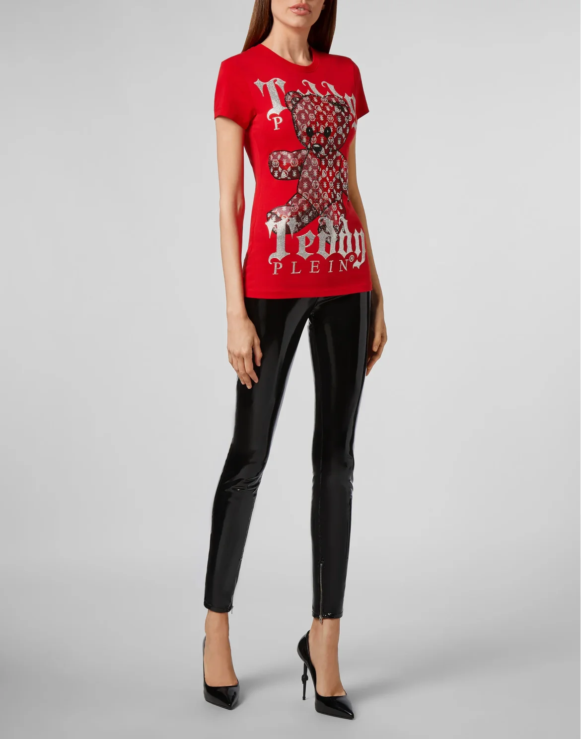 T-shirt Round Neck SS Monogram Teddy Bear, цвет: Красный