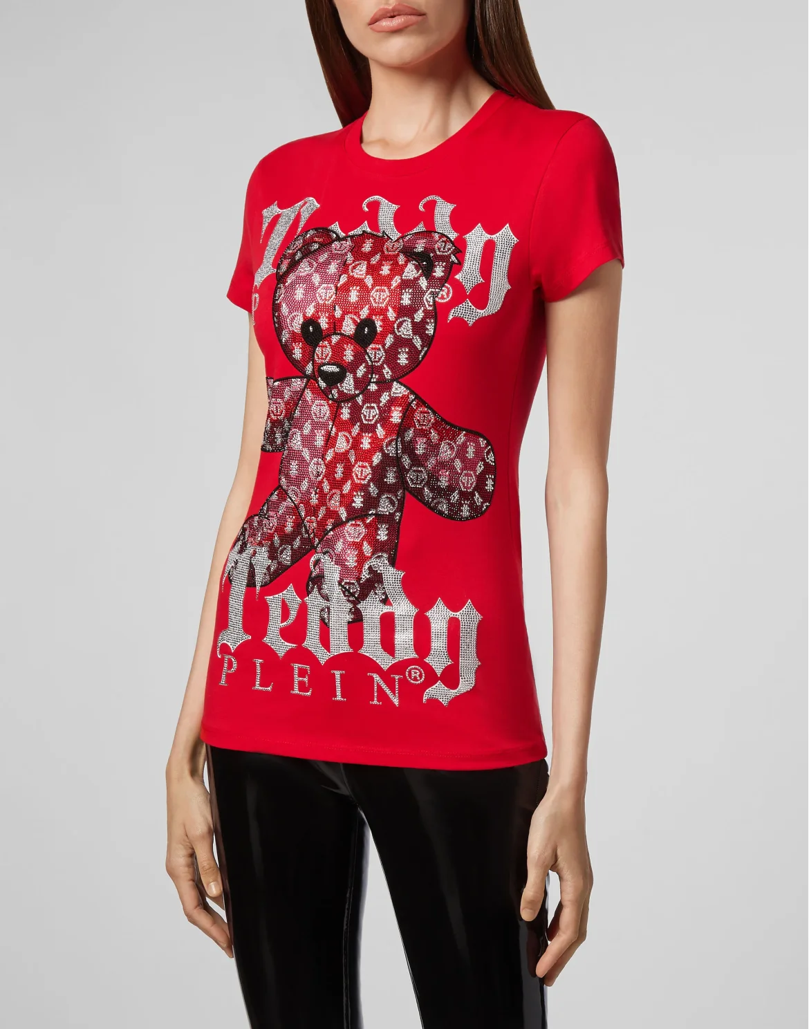 T-shirt Round Neck SS Monogram Teddy Bear, цвет: Красный