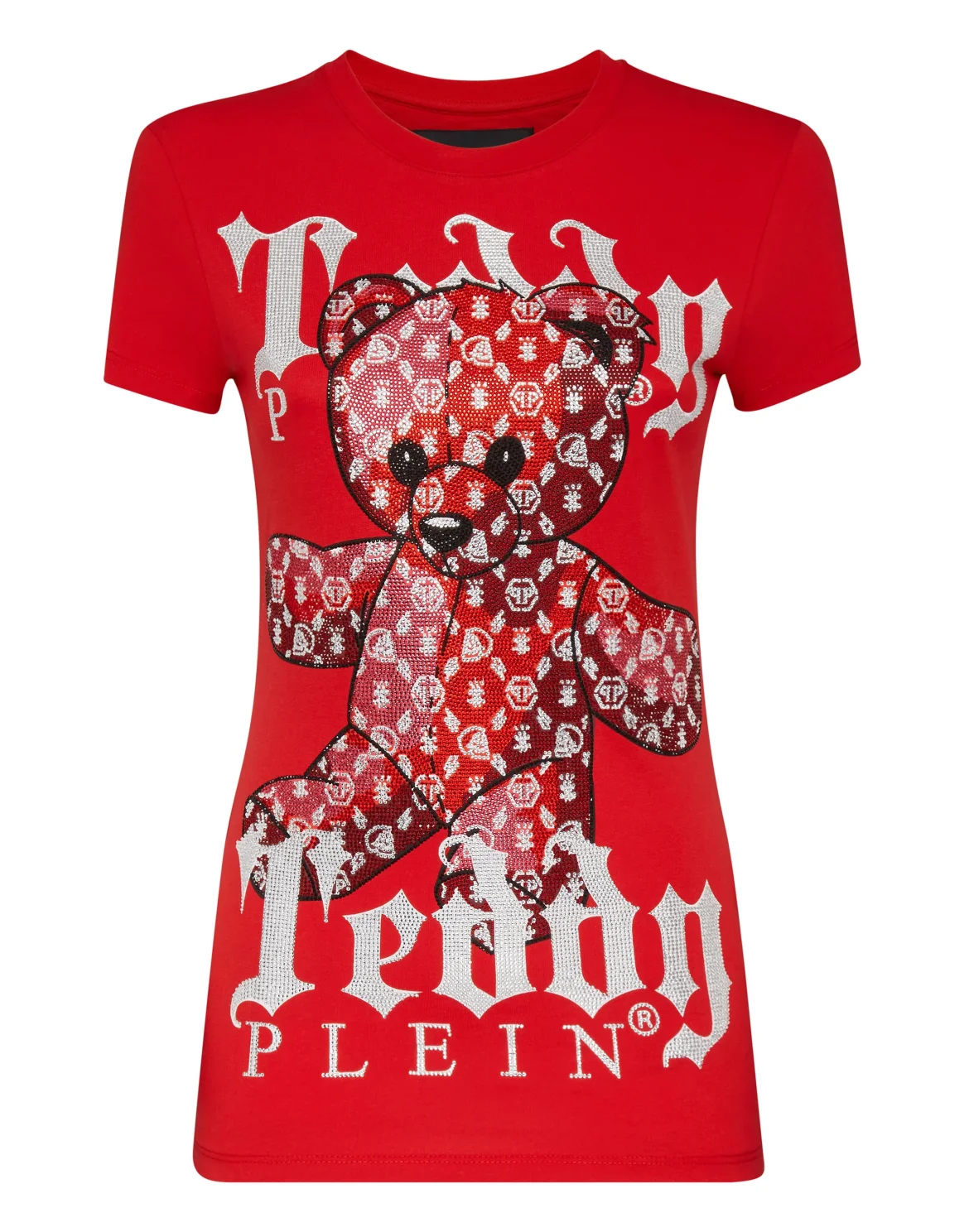 T-shirt Round Neck SS Monogram Teddy Bear, цвет: Красный
