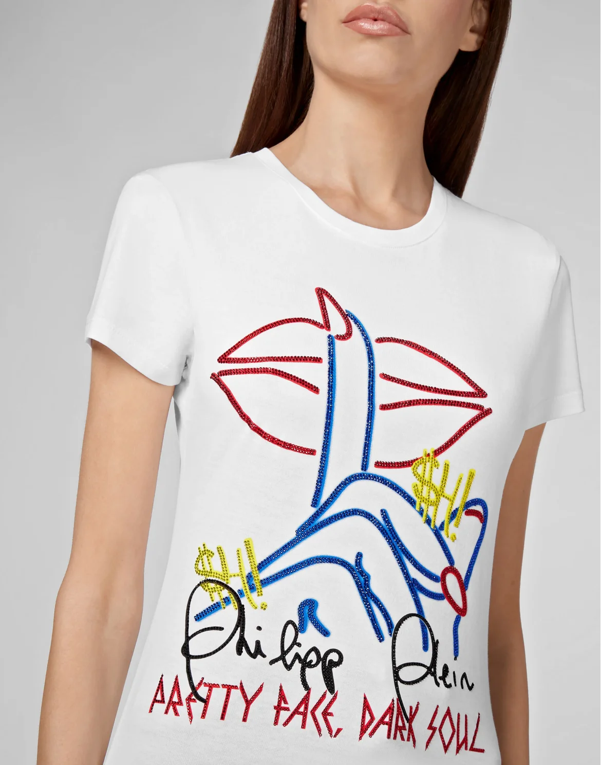T-shirt Round Neck SS Neon lips, цвет: Белый