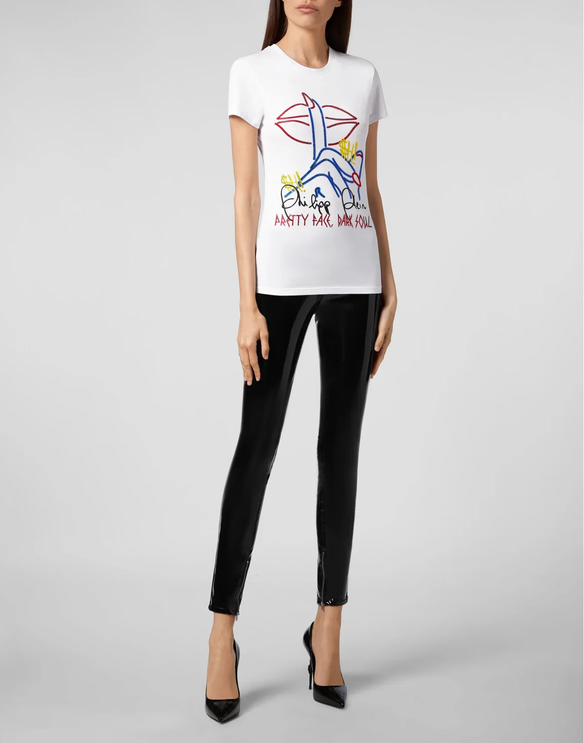 T-shirt Round Neck SS Neon lips, цвет: Белый
