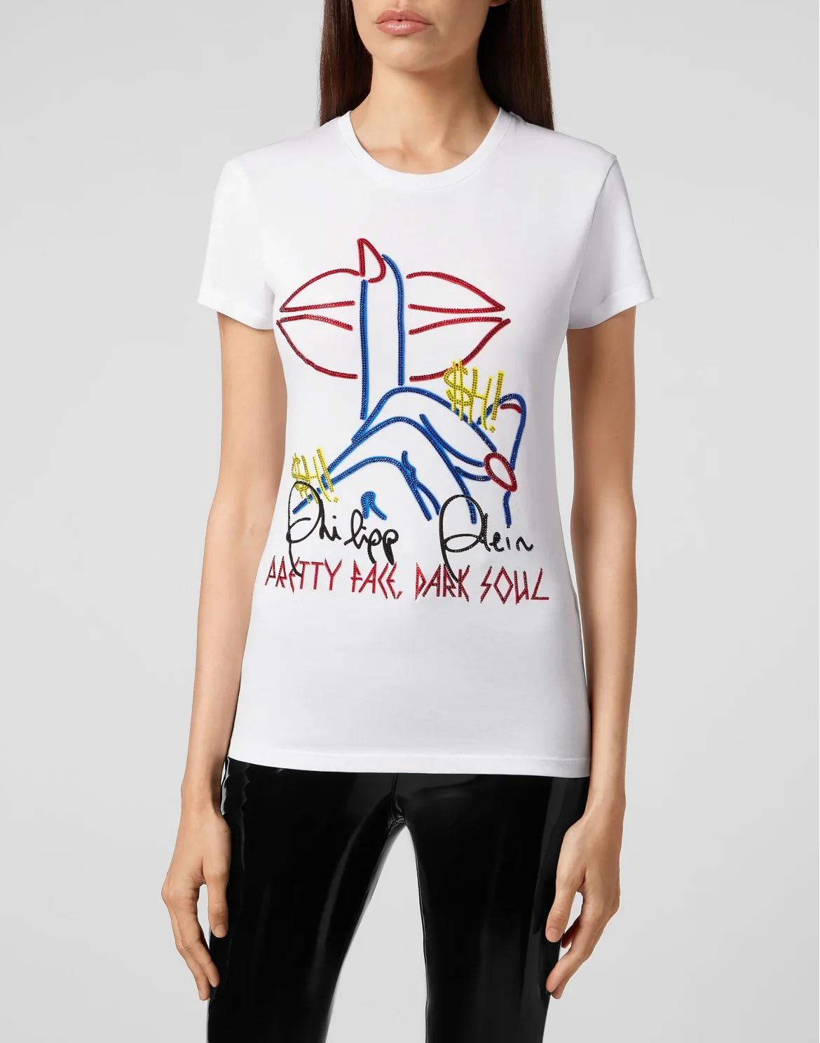 T-shirt Round Neck SS Neon lips, цвет: Белый