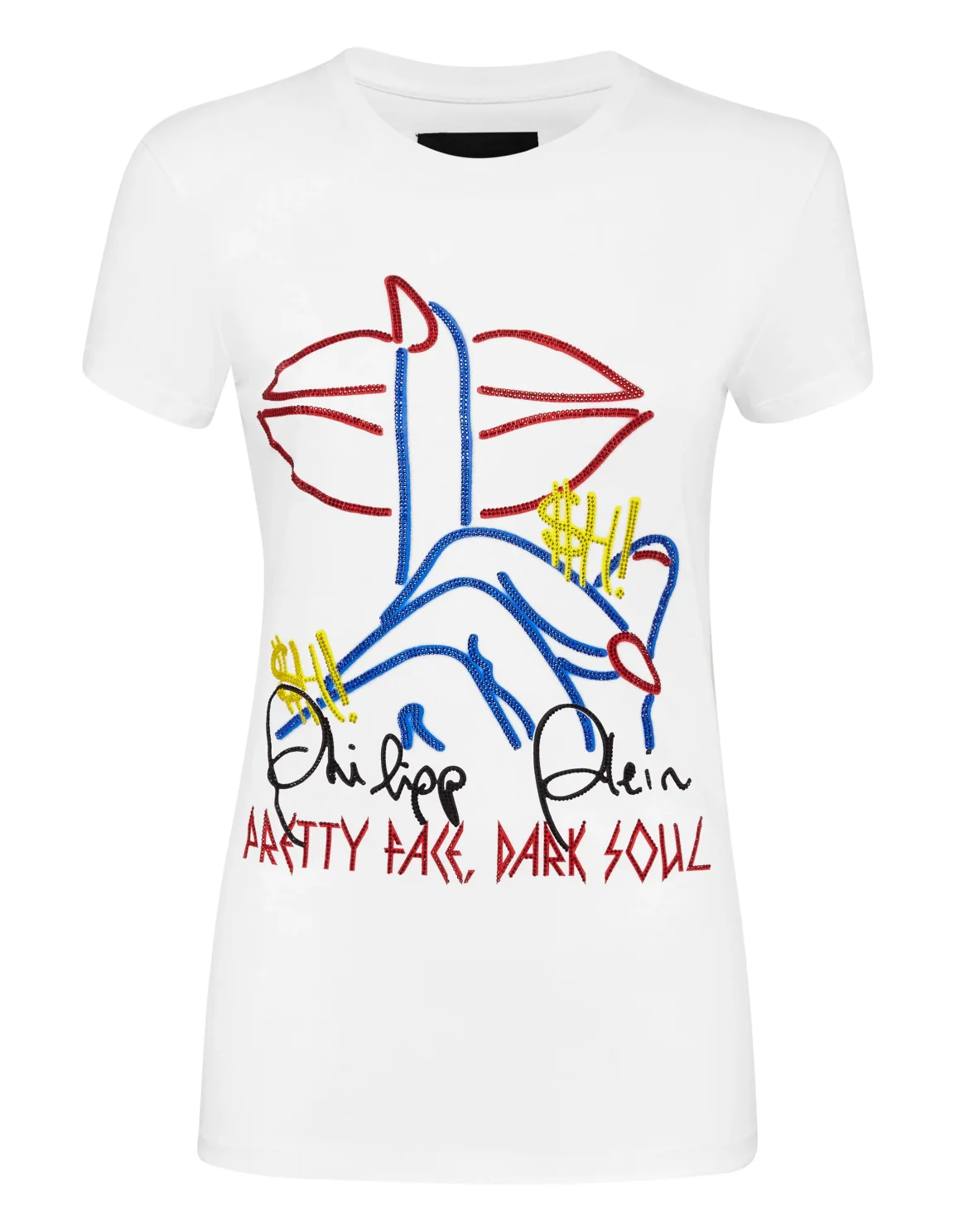 T-shirt Round Neck SS Neon lips, цвет: Белый