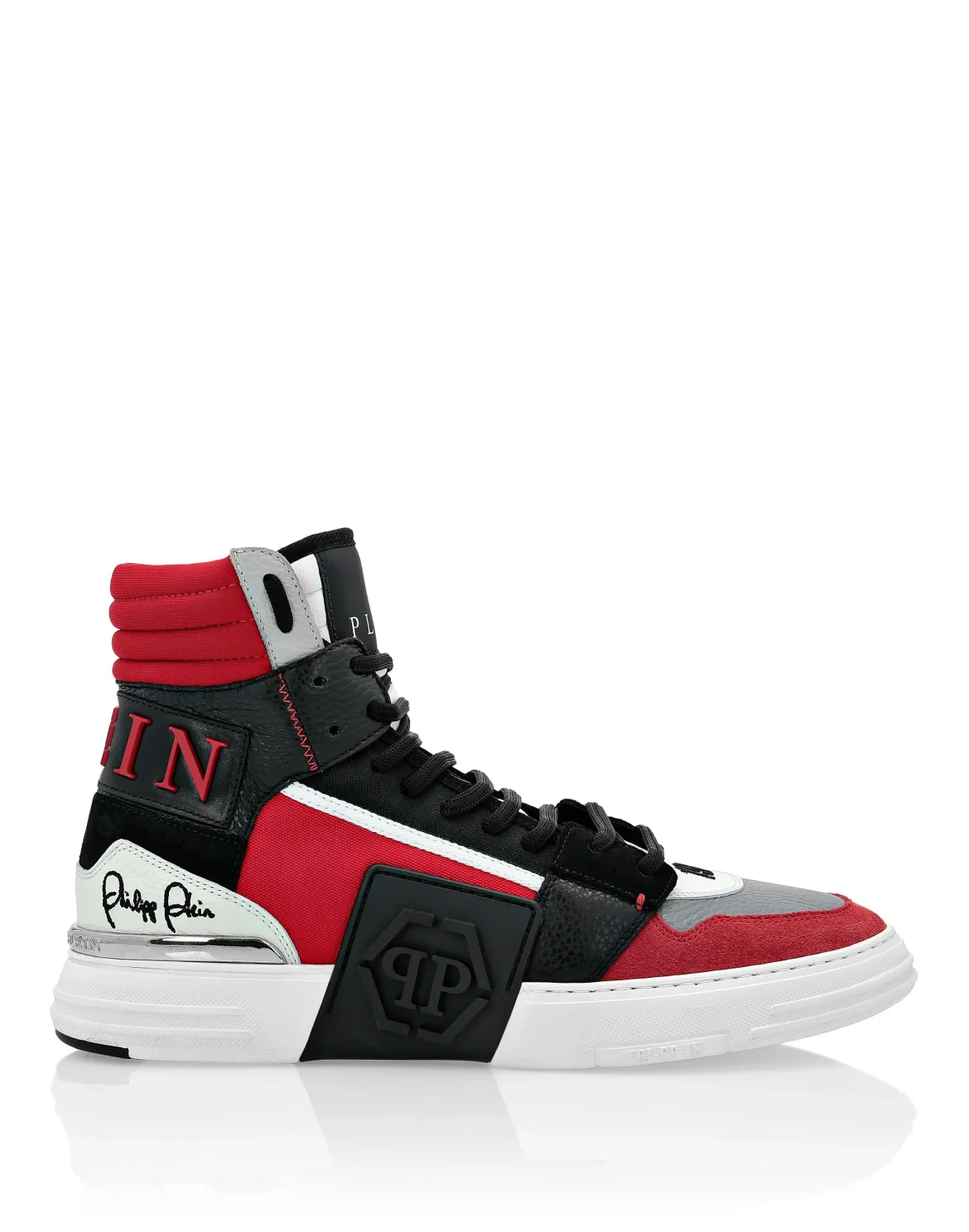 Phantom Kick$ Hi-Top Mixed Materials, цвет: Красный
