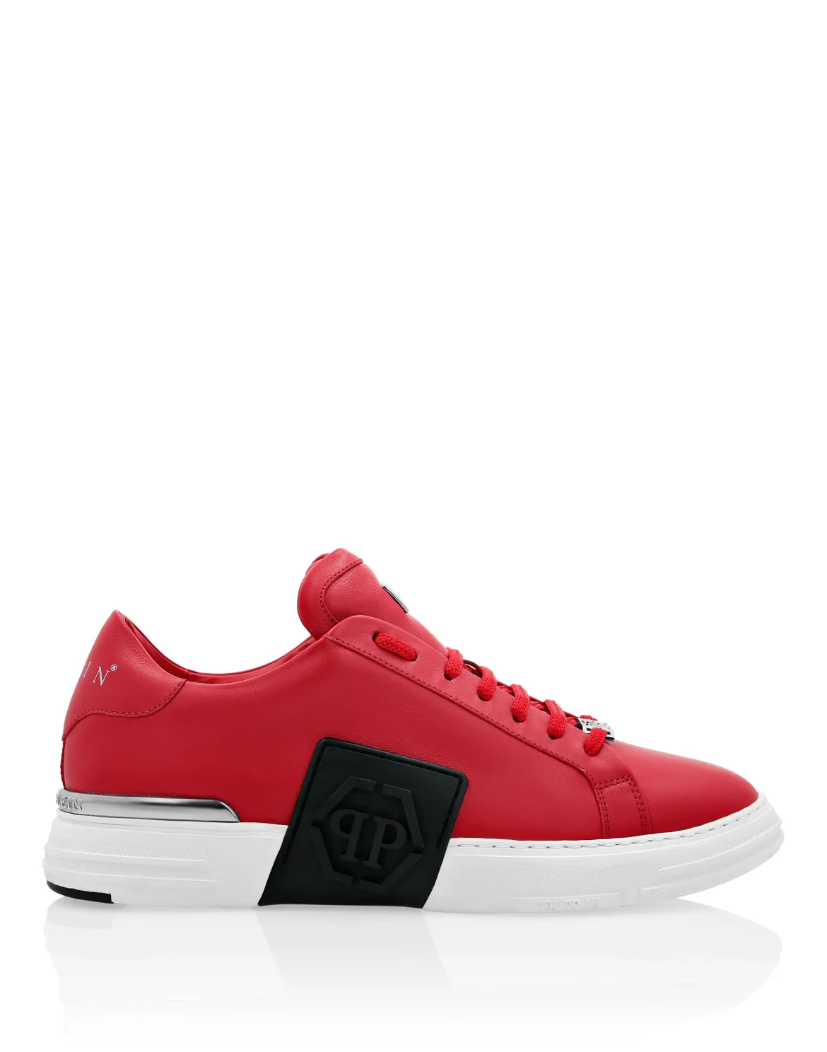 LO-TOP SNEAKERS PHANTOM KICK$ LEATHER HEXAGON, цвет: Красный