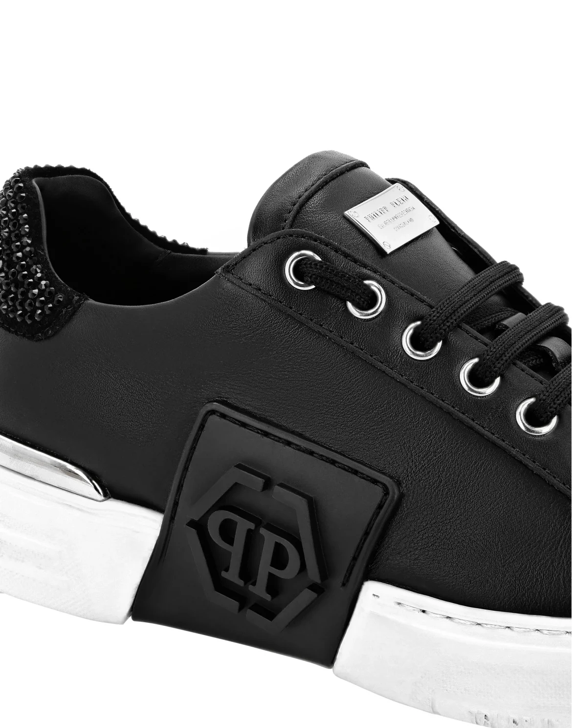PHANTOM KICK$ Lo-Top Leather and Crystal, цвет: Черный