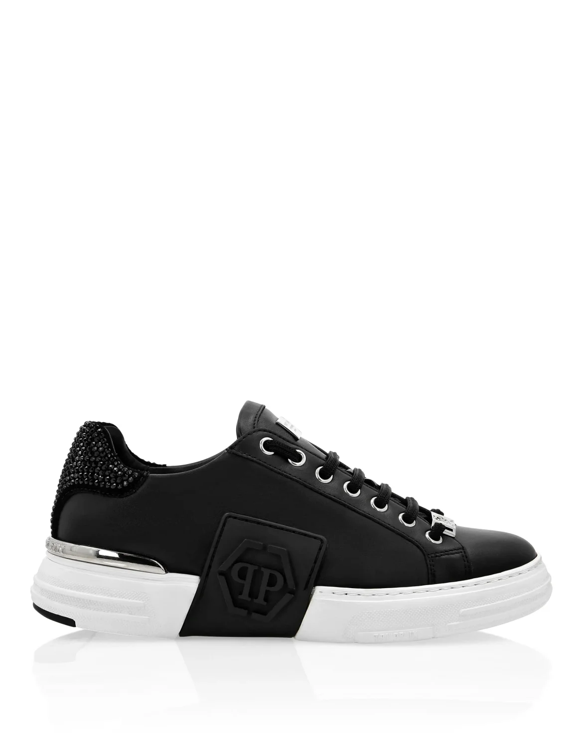 PHANTOM KICK$ Lo-Top Leather and Crystal, цвет: Черный