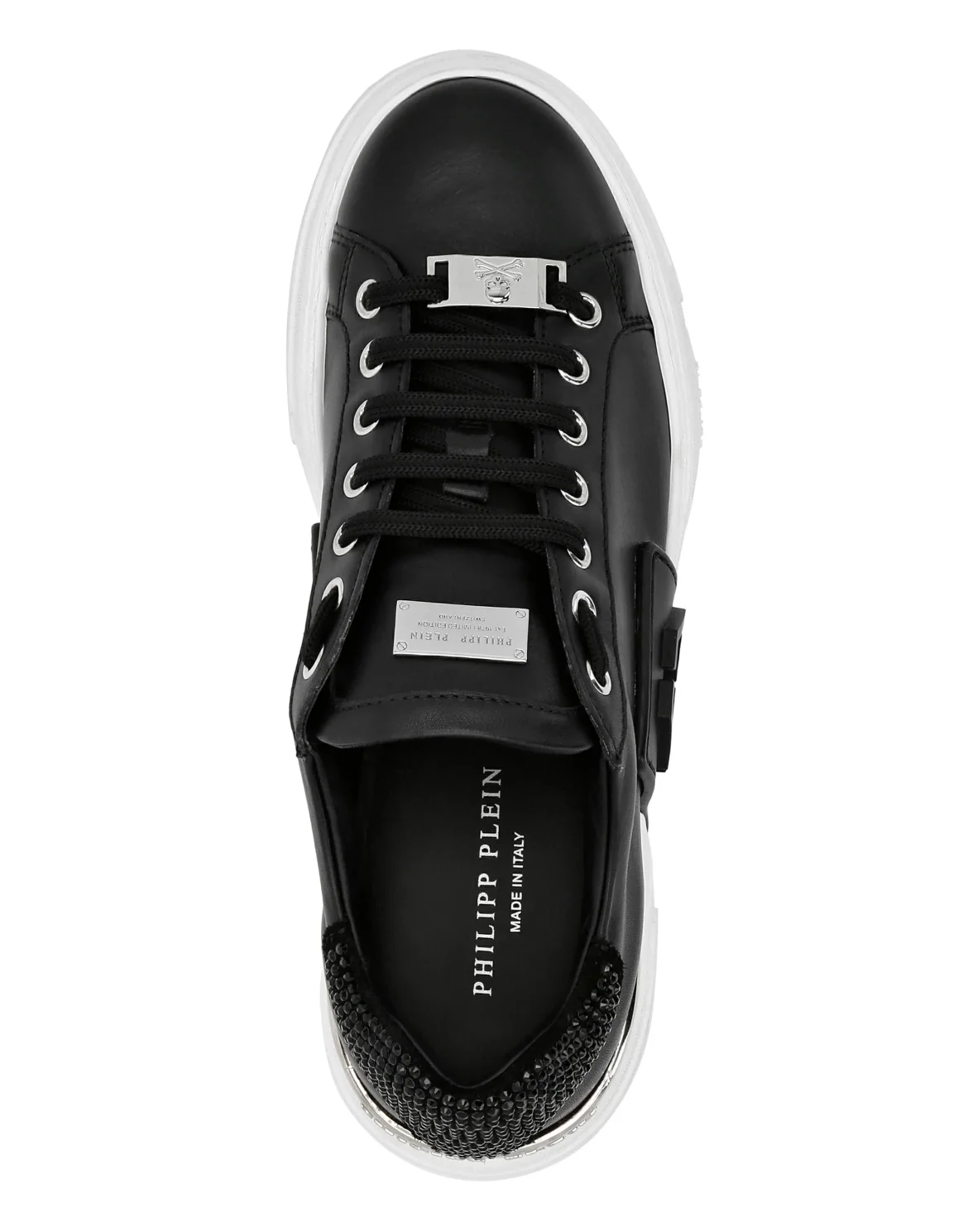 PHANTOM KICK$ Lo-Top Leather and Crystal, цвет: Черный