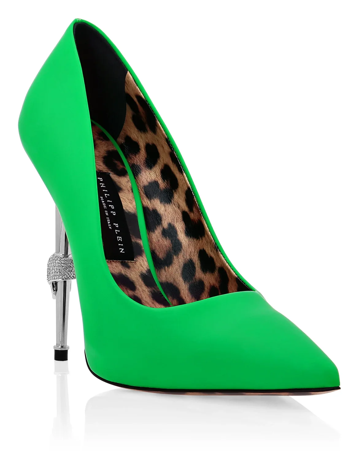 Skull Heel Patent Leather Pumps, цвет: Зеленый