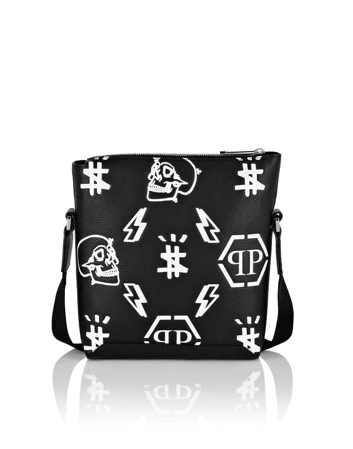 Leather Cross body printed Monogram, цвет: Черный