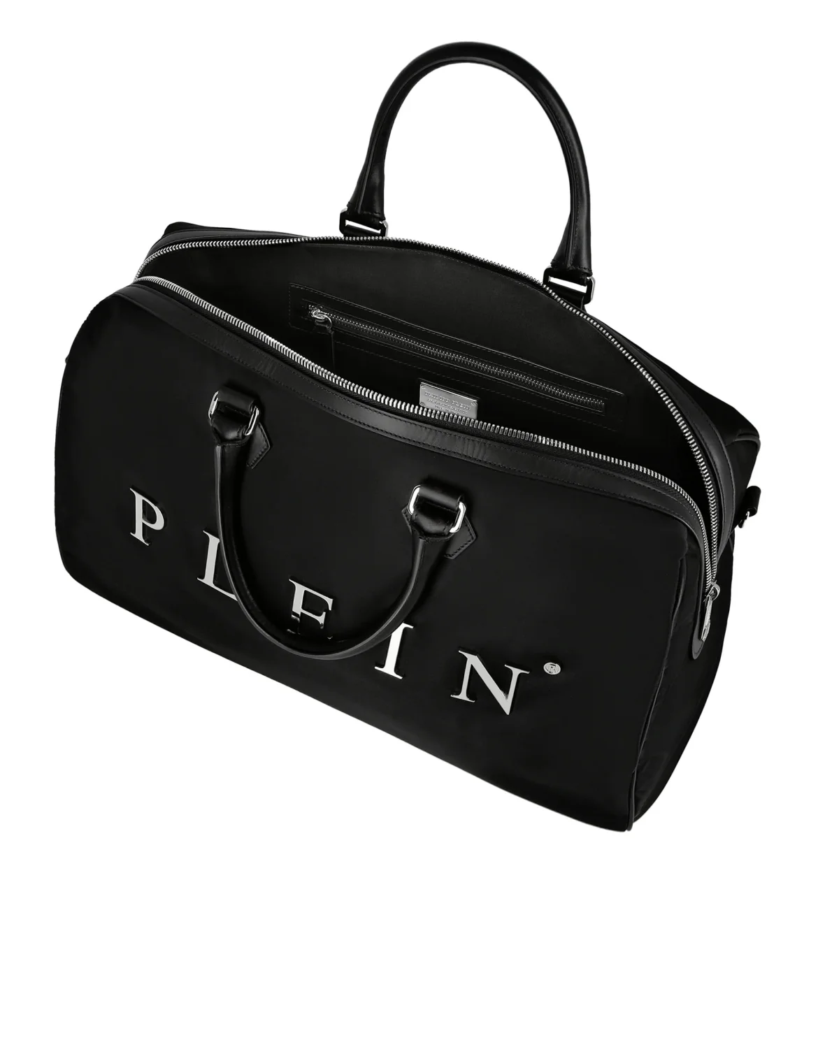 Nylon Medium Travel Bag Iconic Plein, цвет: Черный