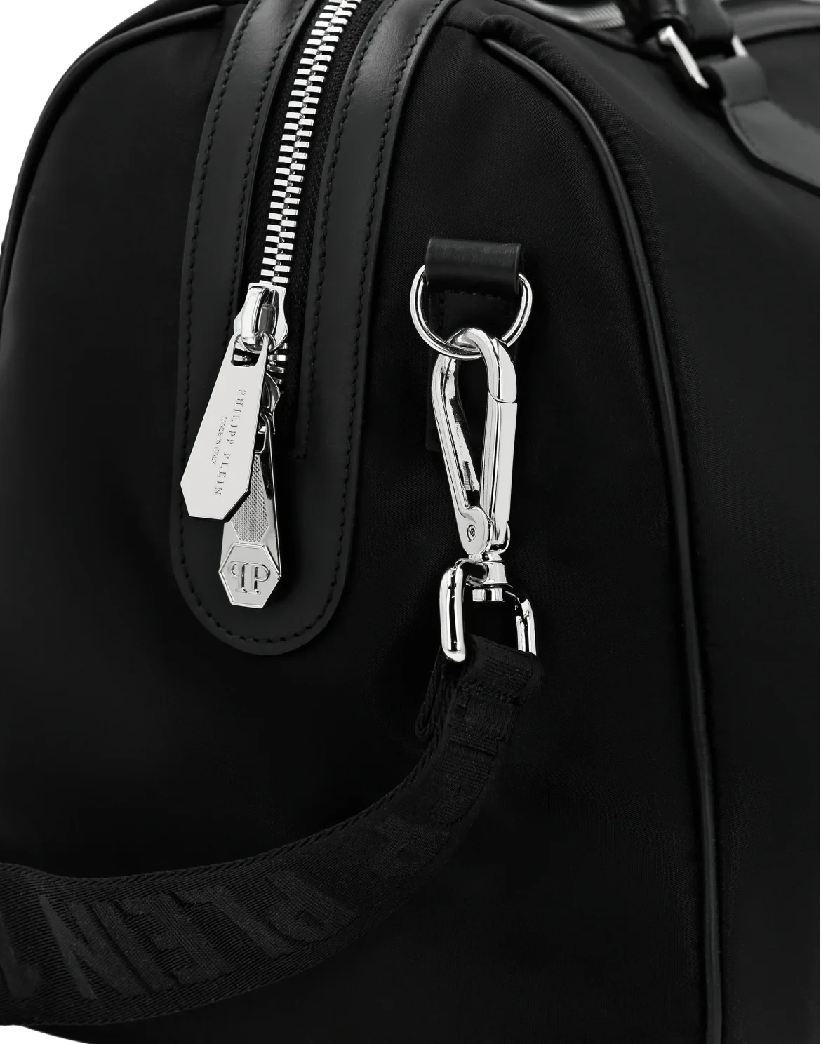Nylon Medium Travel Bag Iconic Plein, цвет: Черный
