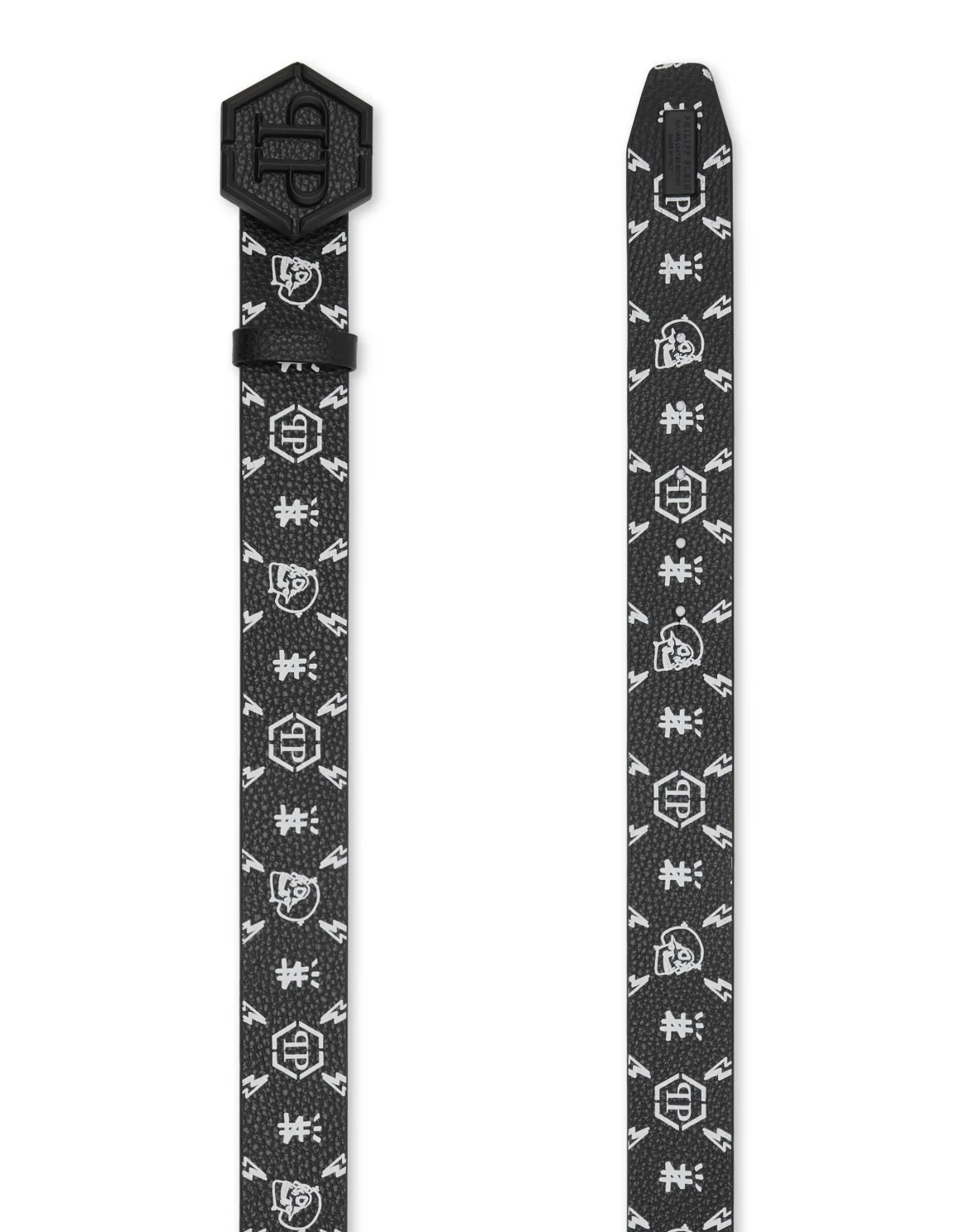 Leather Belt printed Monogram, цвет: Белый