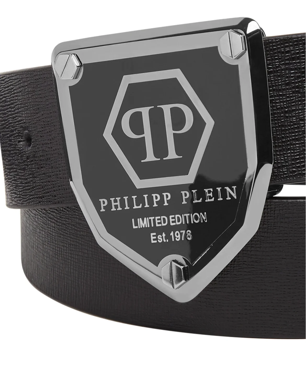 Leather Belt Hexagon, цвет: Черный