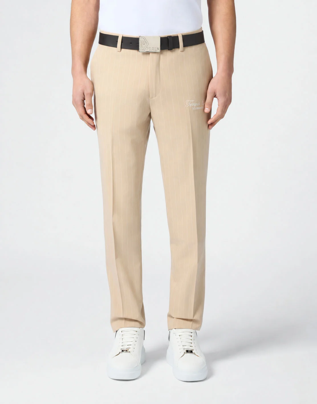 Leather Belt Iconic Plein, цвет: Черный