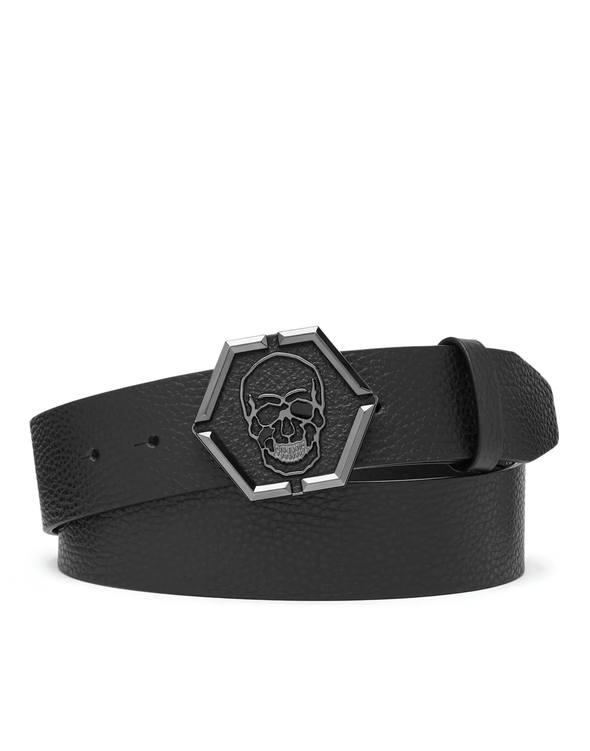 Leather Belt Iconic Plein, цвет: Черный