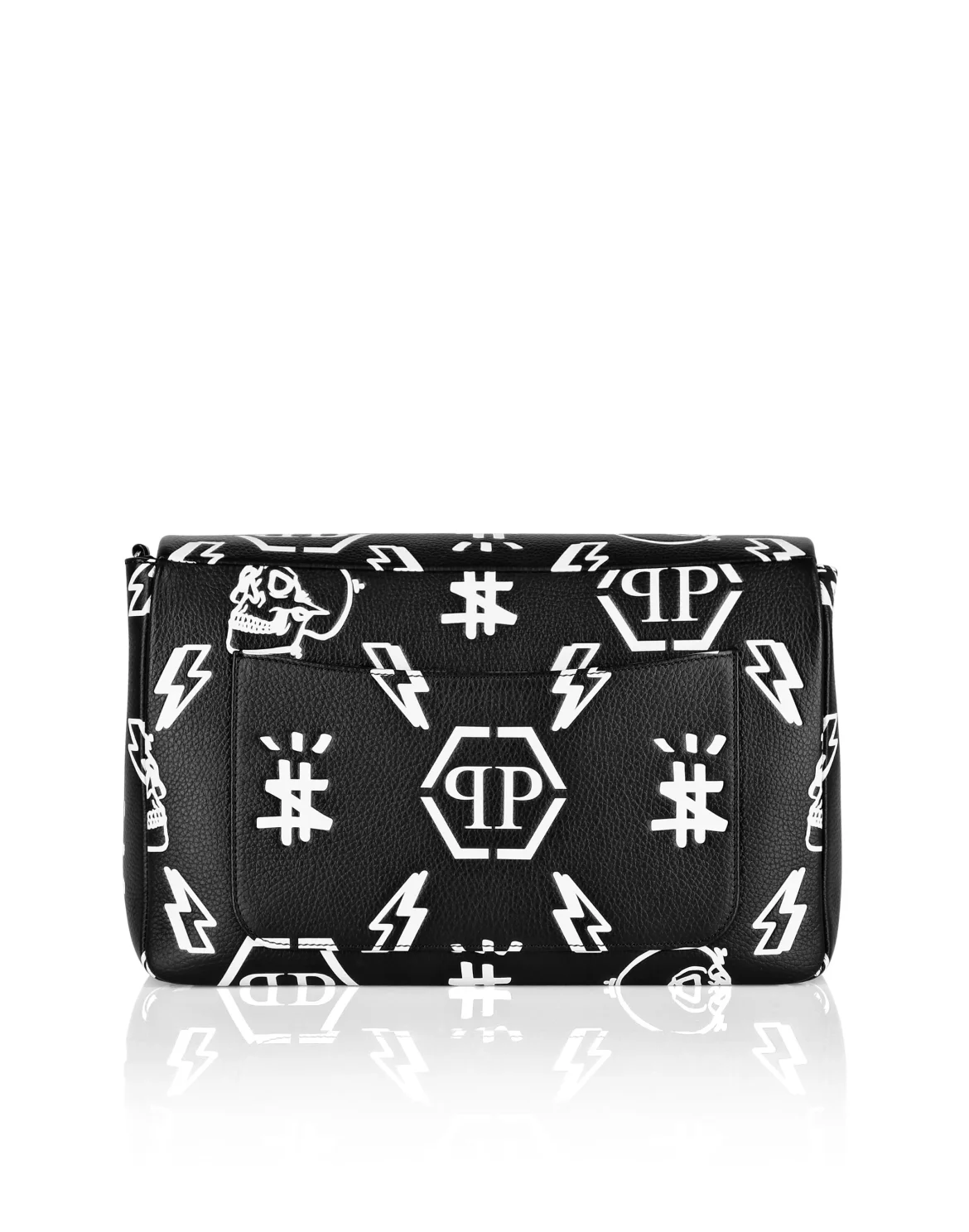 Leather maxi Shoulder Bag print Monogram, цвет: Черный