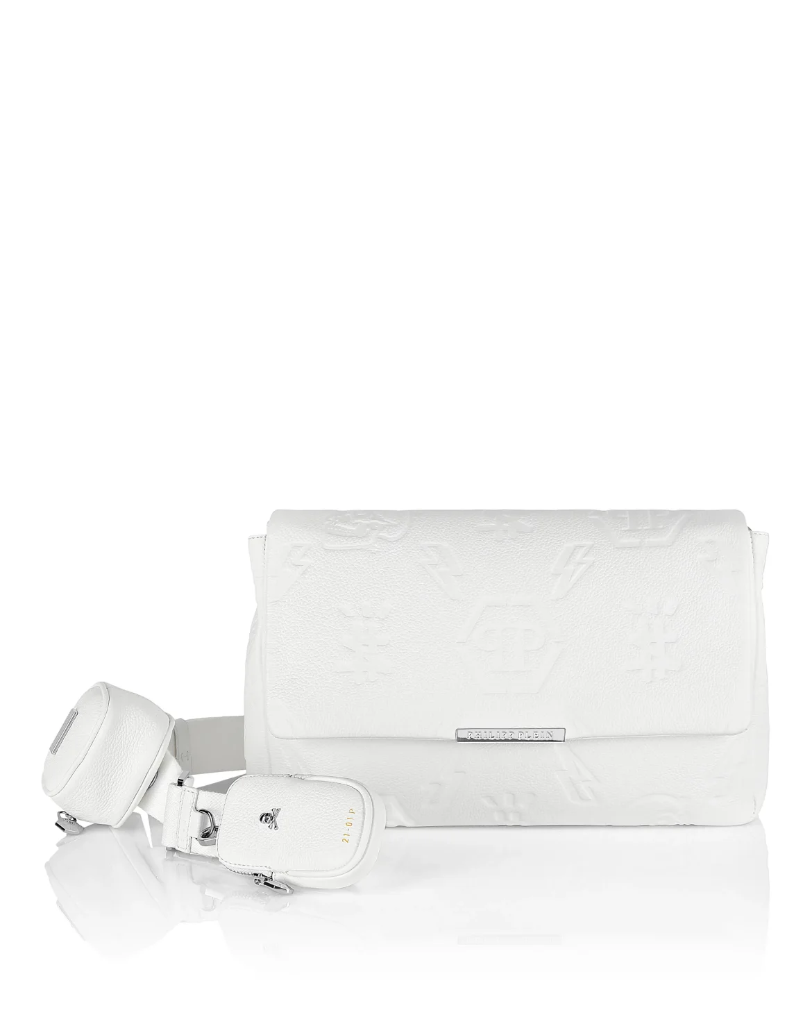 Leather maxi Shoulder Bag Monogram, цвет: Белый