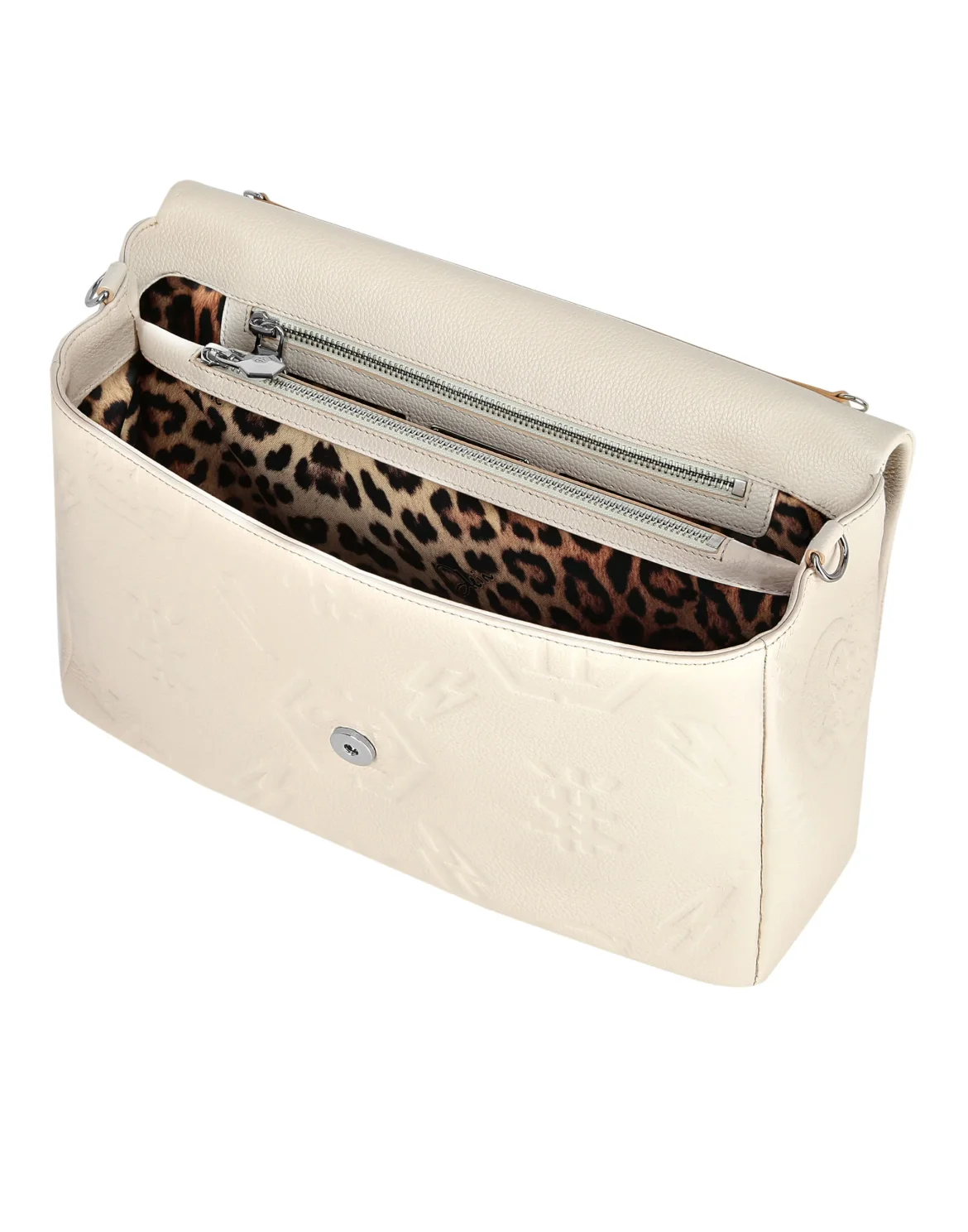 Leather maxi Shoulder Bag Monogram, цвет: Бежевый