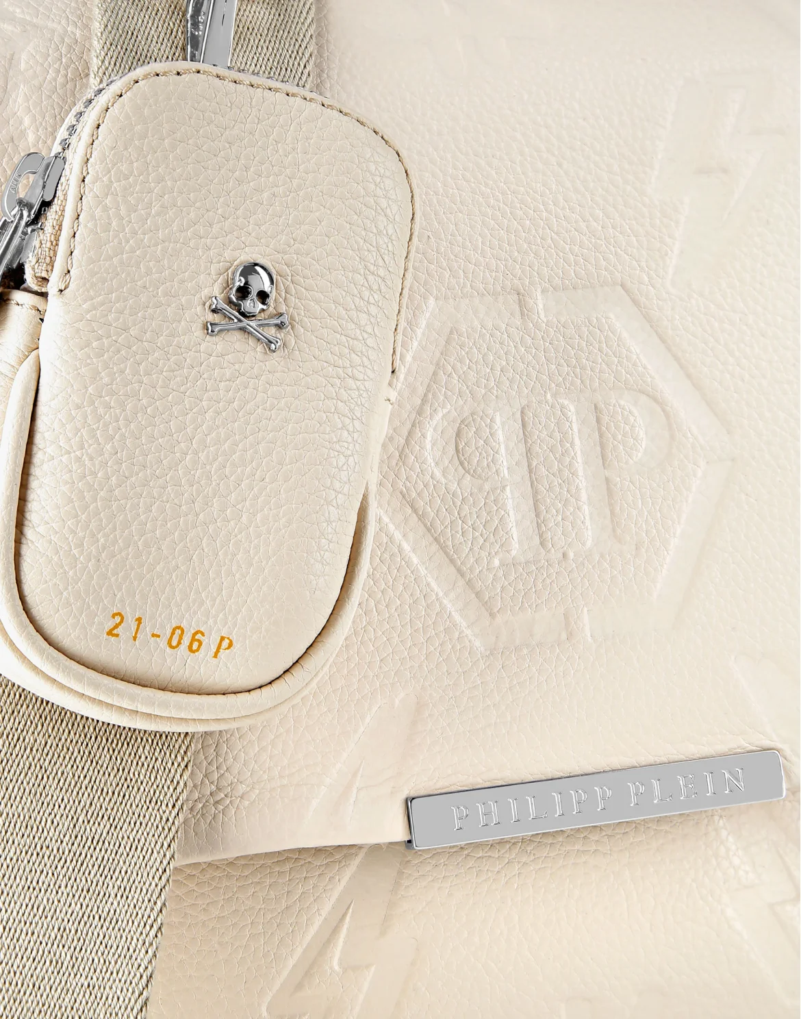 Leather maxi Shoulder Bag Monogram, цвет: Бежевый