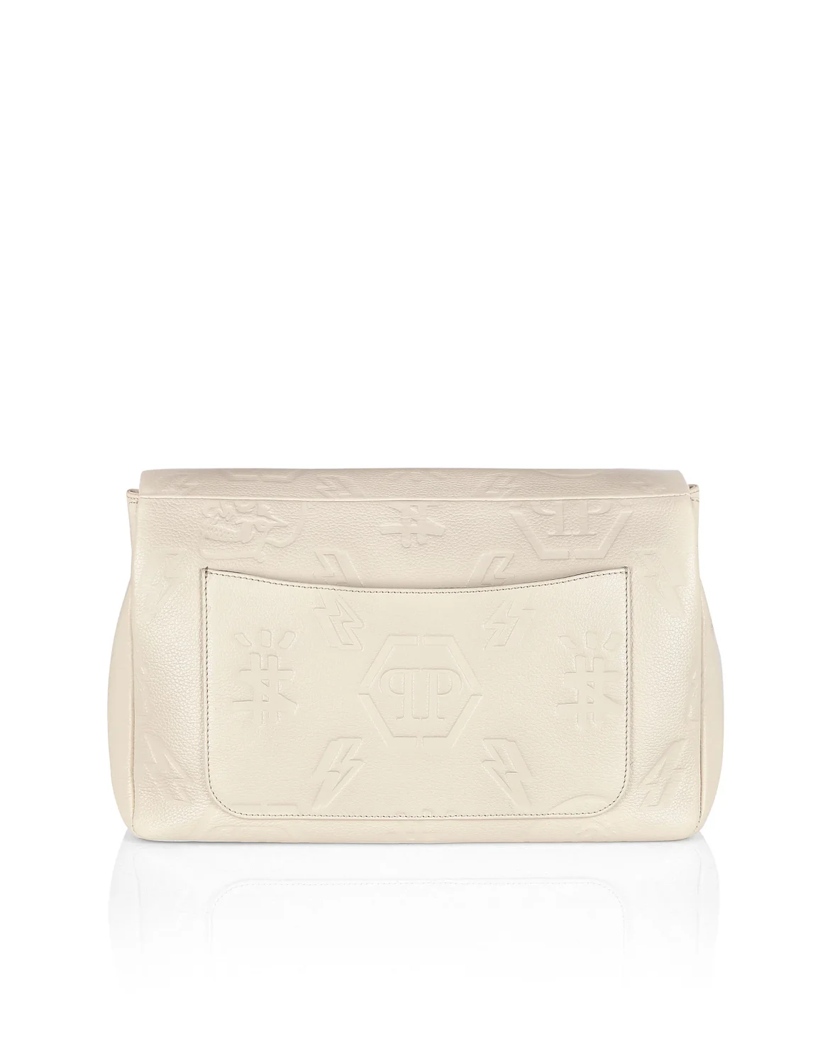 Leather maxi Shoulder Bag Monogram, цвет: Бежевый