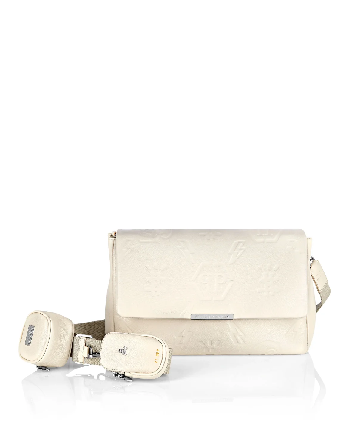 Leather maxi Shoulder Bag Monogram, цвет: Бежевый