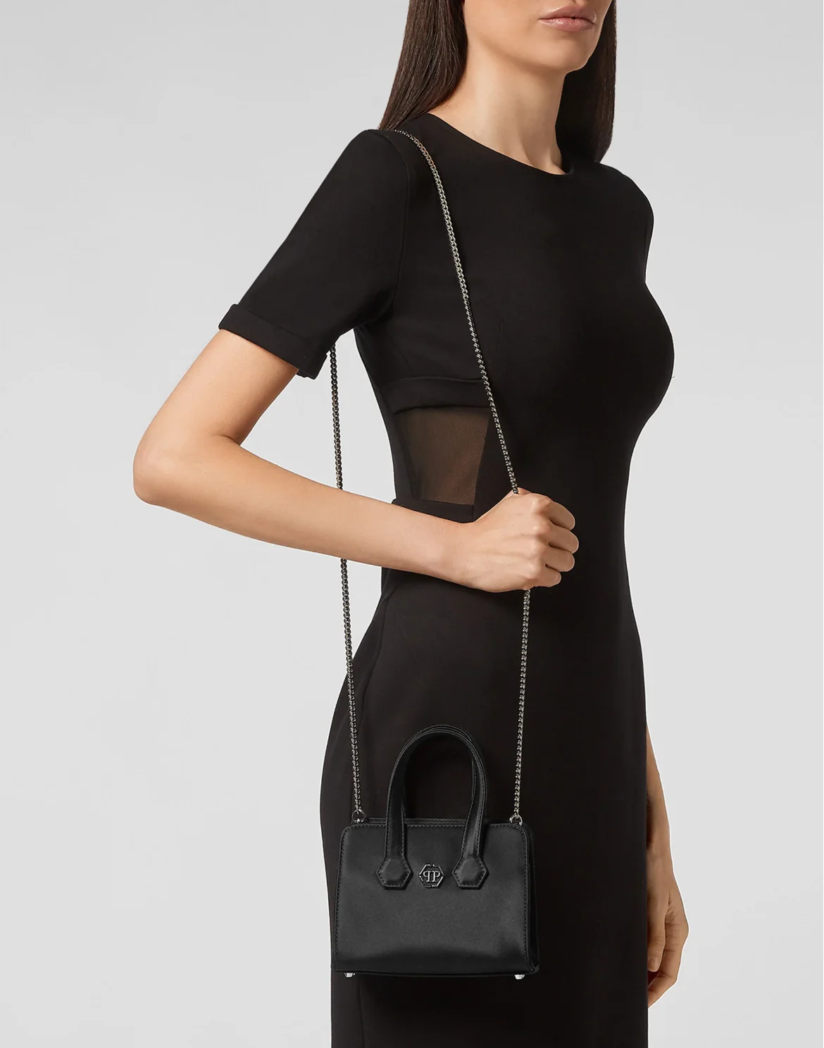 Satin Handle bag Iconic Plein, цвет: Черный