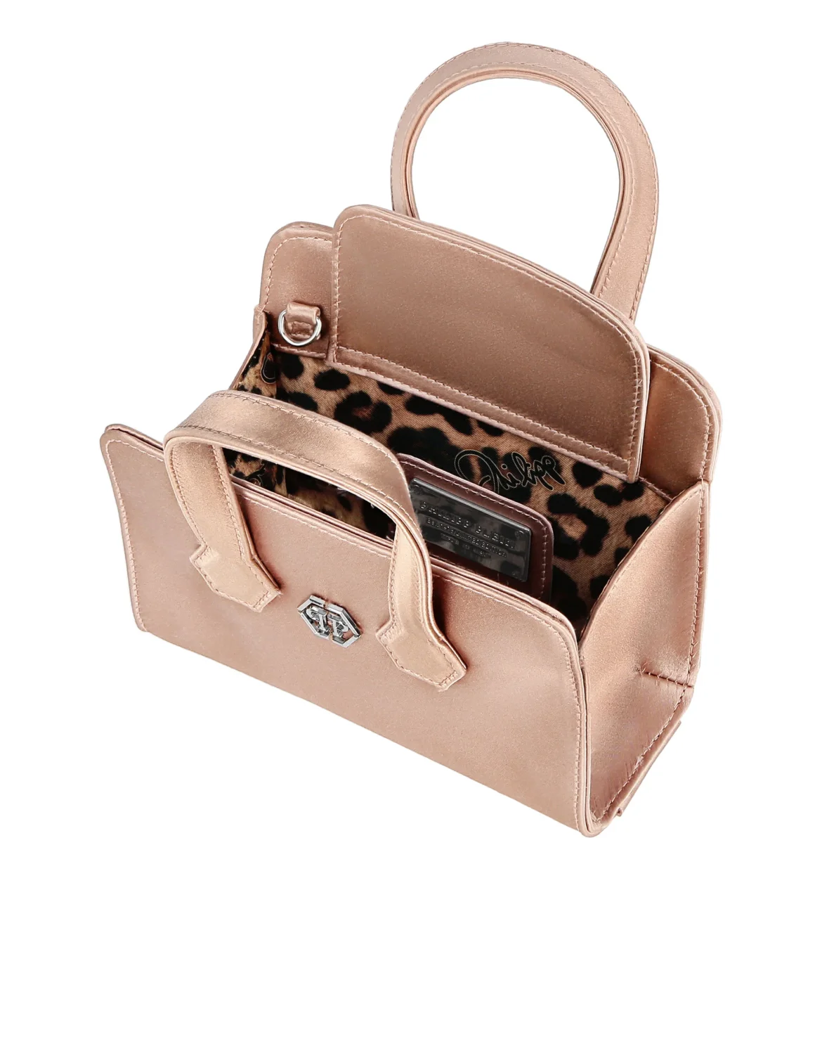 Satin Handle bag Iconic Plein, цвет: Бежевый