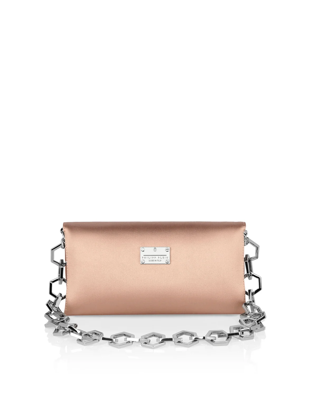 Satin Shoulder Bag Iconic Plein, цвет: Бежевый