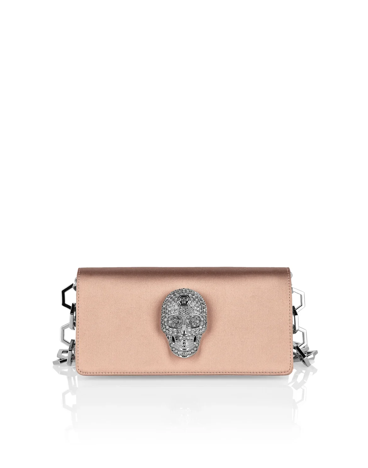 Satin Shoulder Bag Iconic Plein, цвет: Бежевый