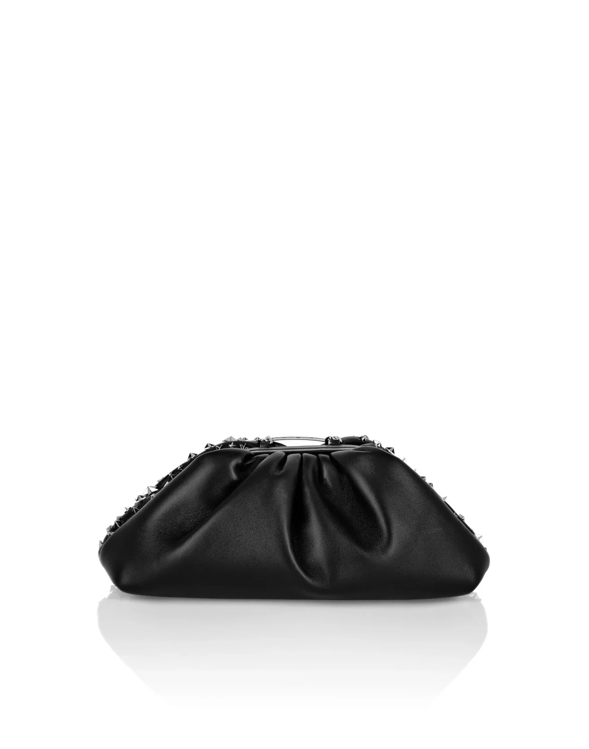 Leather Mini Pillow bag studs Stars, цвет: Черный