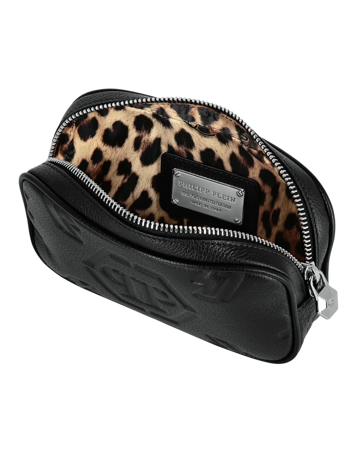 Leather Clutch Monogram, цвет: Черный