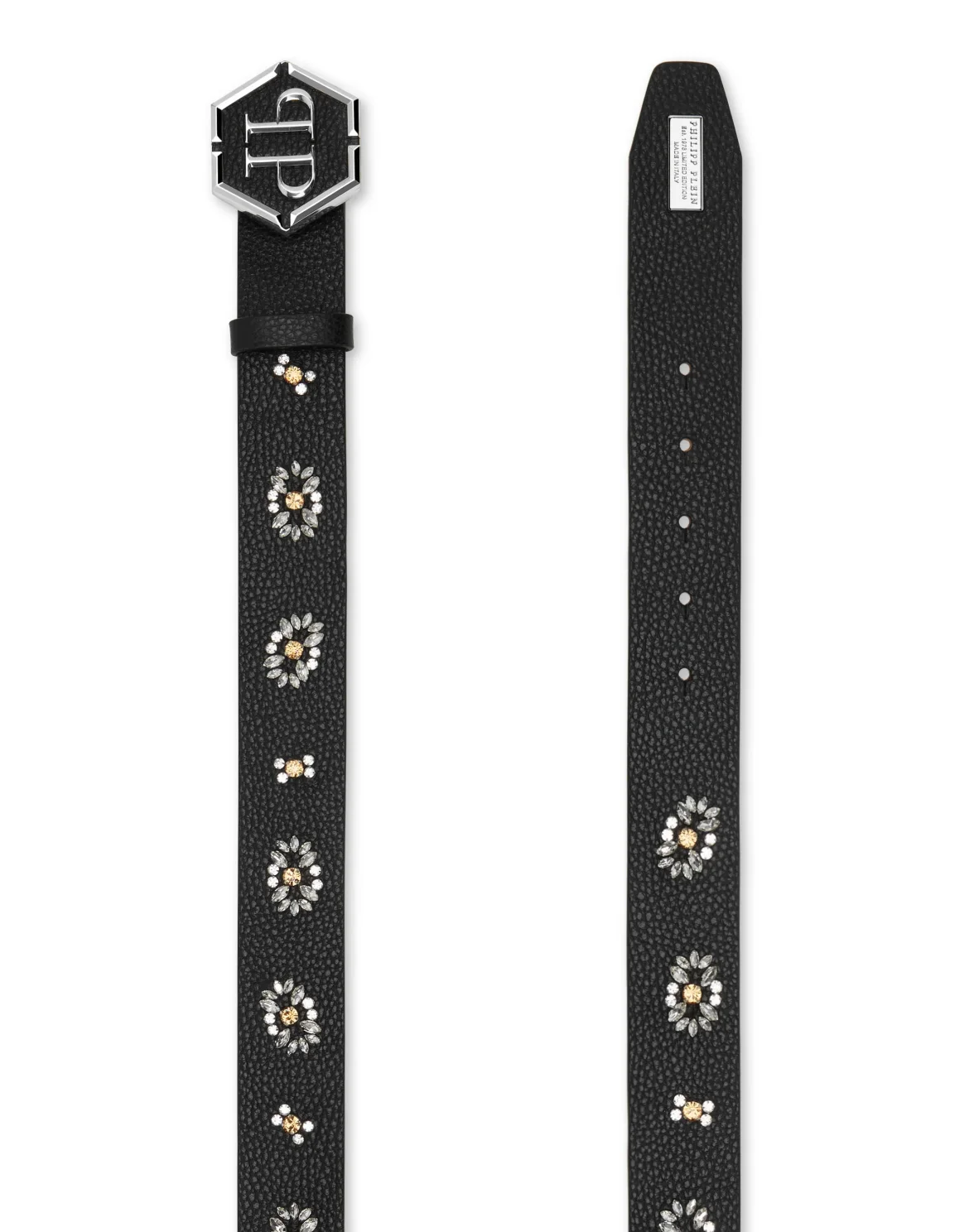 Leather Belt Hexagon, цвет: Черный