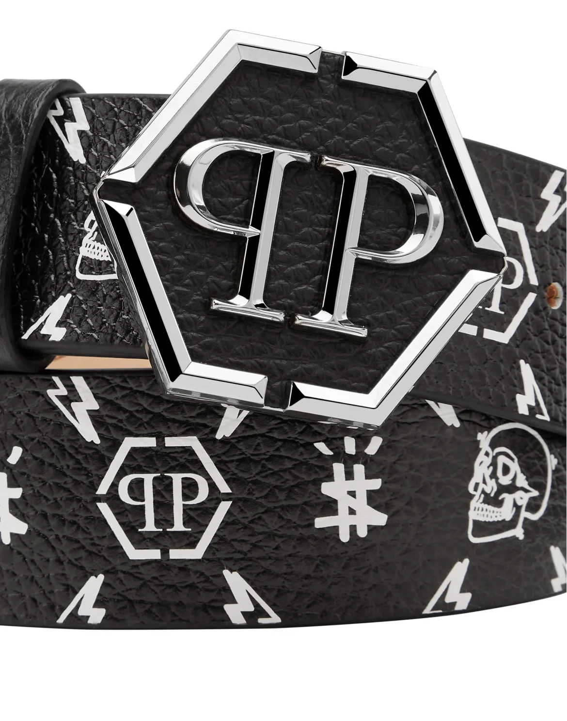 Leather Belt print Monogram, цвет: Черный