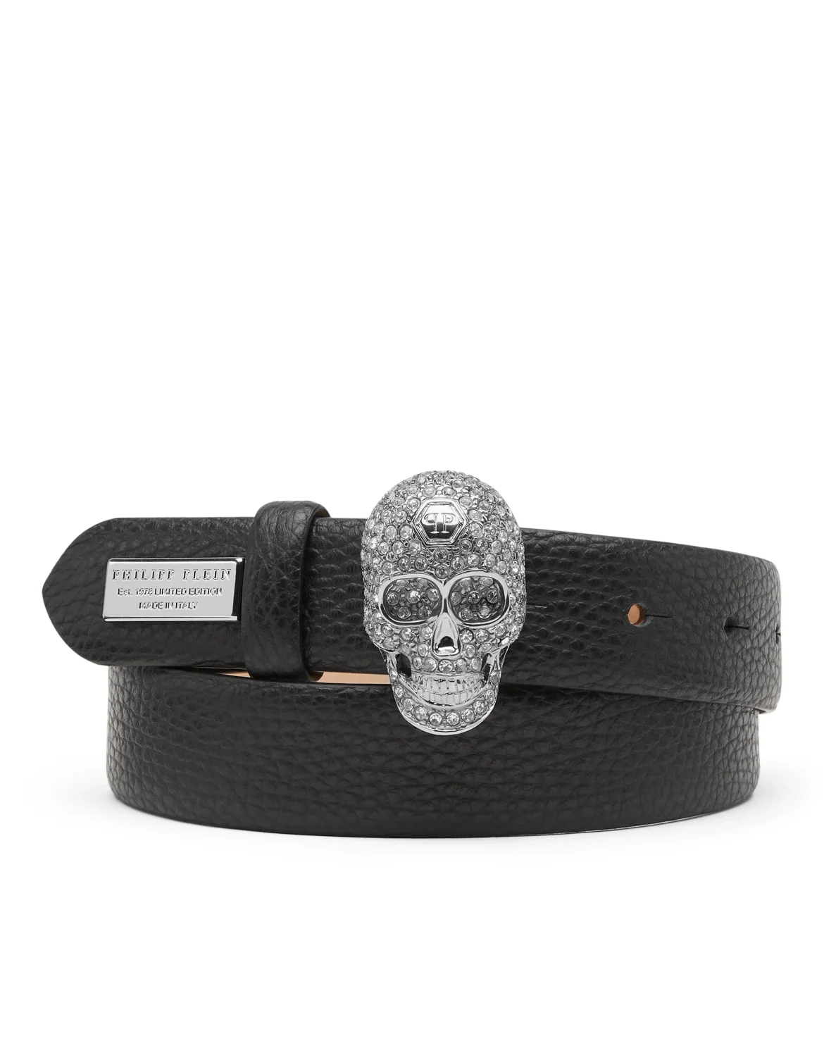 Leather Belt Iconic Plein, цвет: Черный