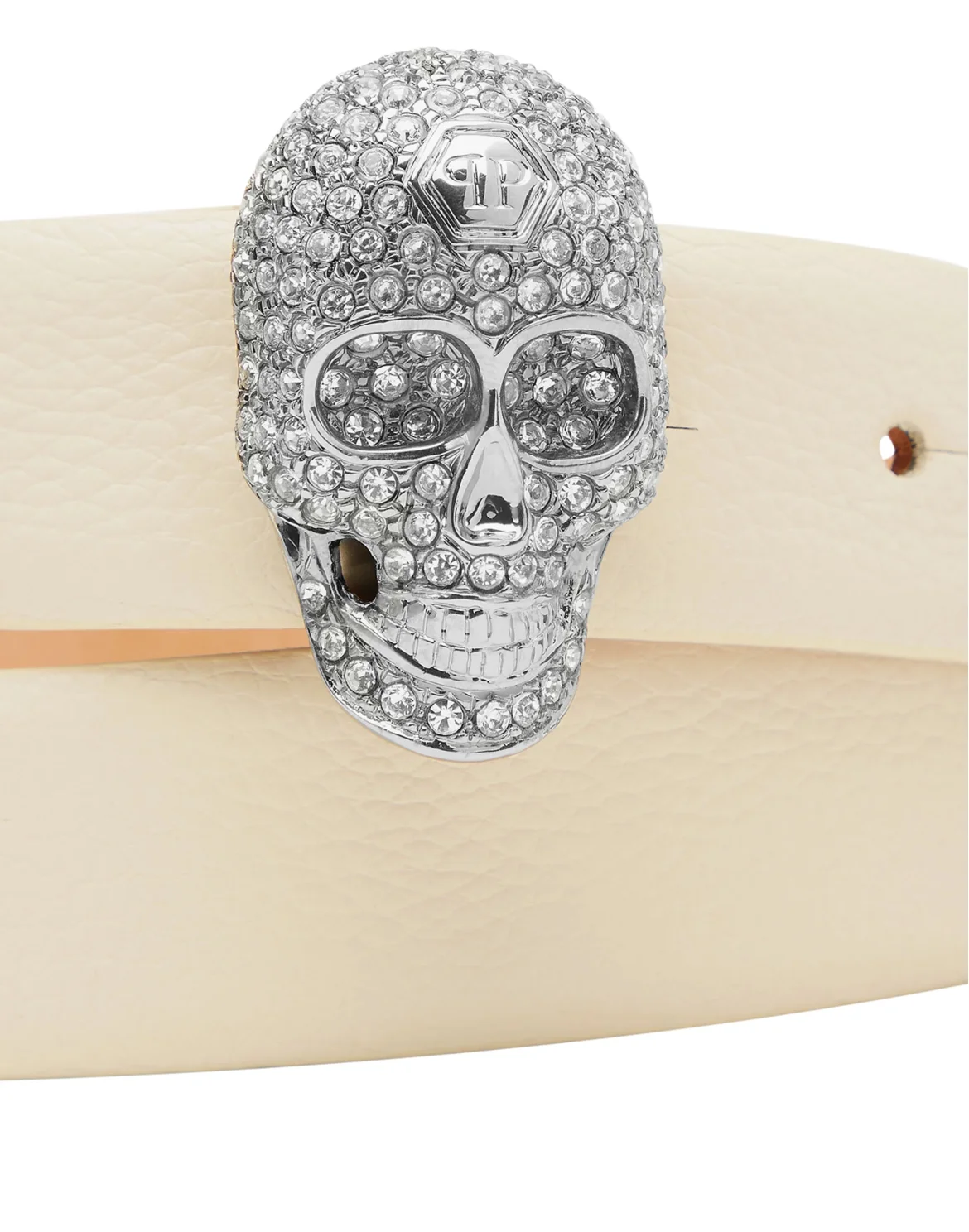 Leather Belt Iconic Plein, цвет: Бежевый