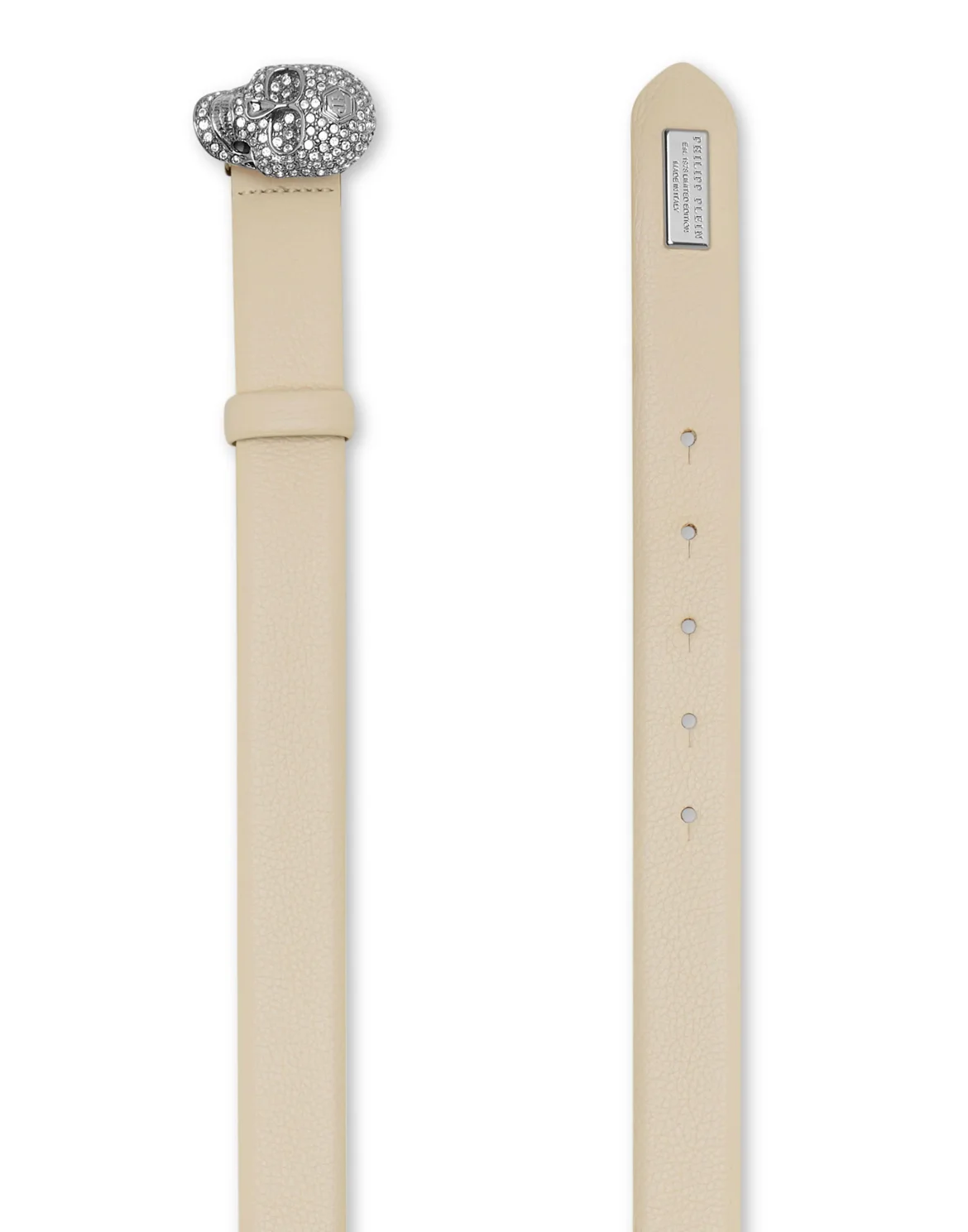 Leather Belt Iconic Plein, цвет: Бежевый