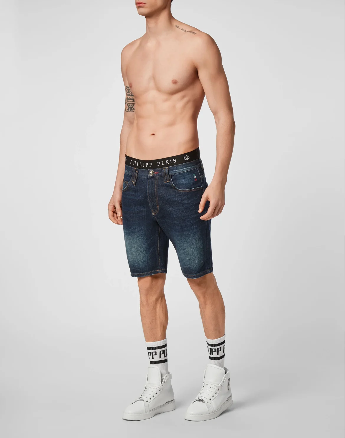 Denim Short Mykonos Fit Skull, цвет: Синий