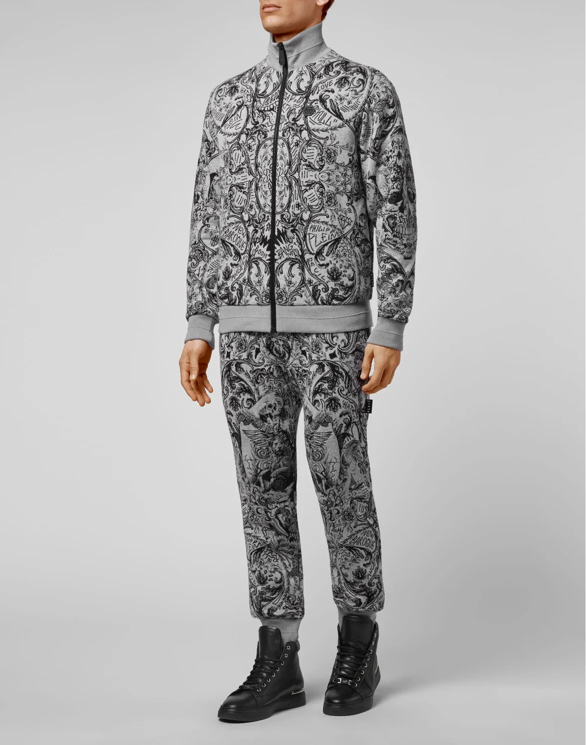 Knit Jacket Jacquard New Baroque, цвет: Серый